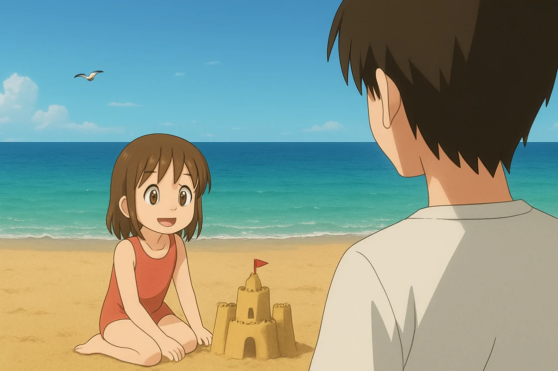 Kind und Junge am Strand 3